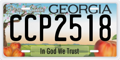 GA license plate CCP2518