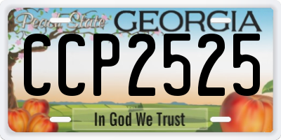 GA license plate CCP2525