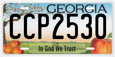 GA license plate CCP2530