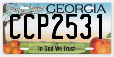 GA license plate CCP2531