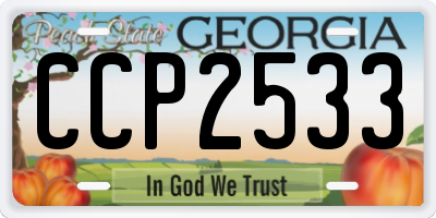 GA license plate CCP2533