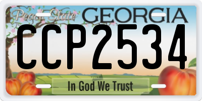 GA license plate CCP2534