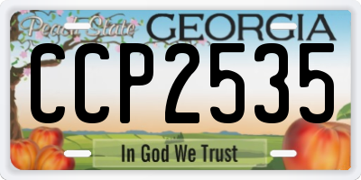 GA license plate CCP2535