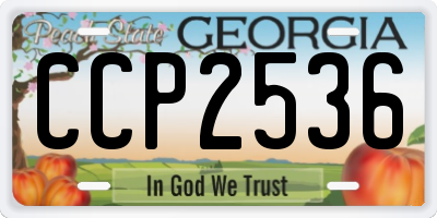 GA license plate CCP2536