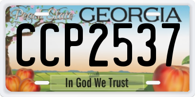 GA license plate CCP2537