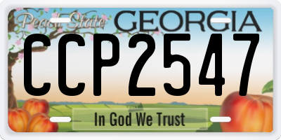 GA license plate CCP2547