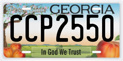 GA license plate CCP2550