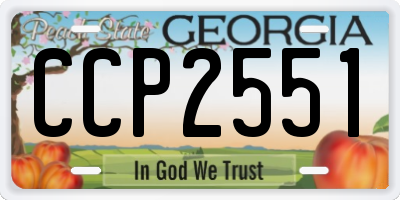 GA license plate CCP2551
