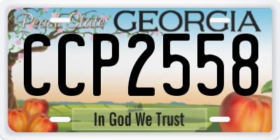 GA license plate CCP2558