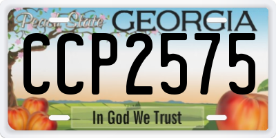 GA license plate CCP2575