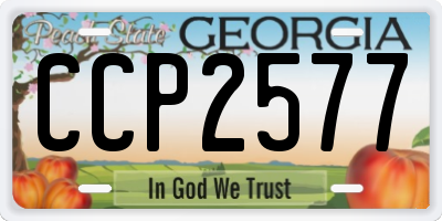 GA license plate CCP2577