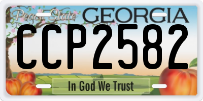 GA license plate CCP2582