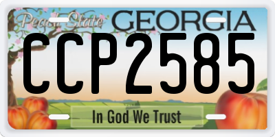 GA license plate CCP2585