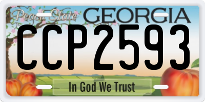 GA license plate CCP2593