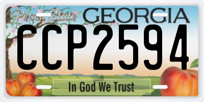 GA license plate CCP2594