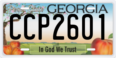 GA license plate CCP2601
