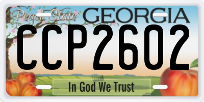 GA license plate CCP2602