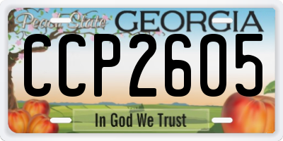 GA license plate CCP2605
