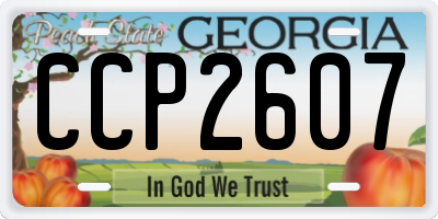 GA license plate CCP2607
