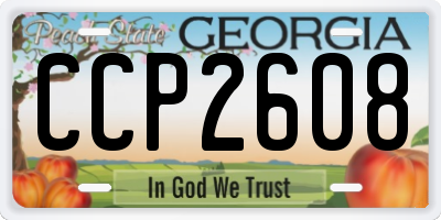 GA license plate CCP2608