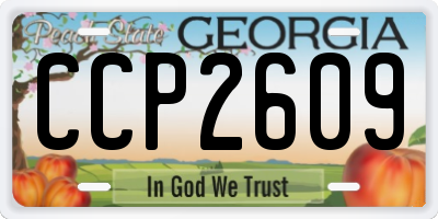 GA license plate CCP2609