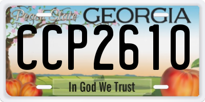 GA license plate CCP2610