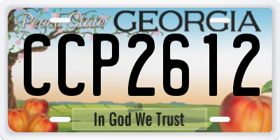 GA license plate CCP2612