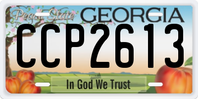 GA license plate CCP2613