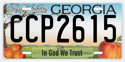 GA license plate CCP2615