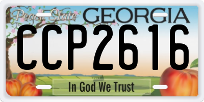 GA license plate CCP2616