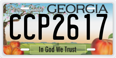 GA license plate CCP2617