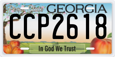GA license plate CCP2618