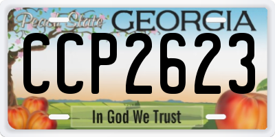 GA license plate CCP2623