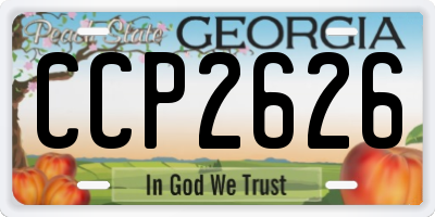 GA license plate CCP2626