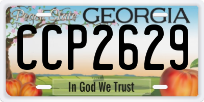 GA license plate CCP2629