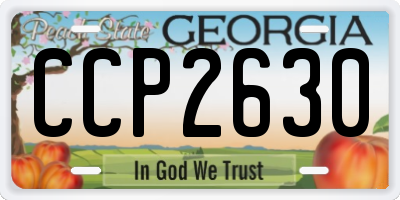 GA license plate CCP2630