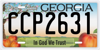 GA license plate CCP2631