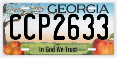 GA license plate CCP2633