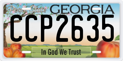 GA license plate CCP2635