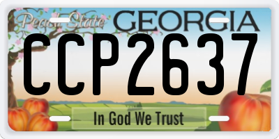 GA license plate CCP2637