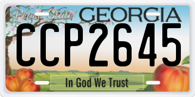 GA license plate CCP2645