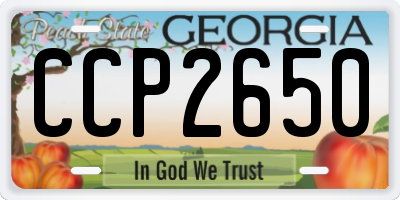 GA license plate CCP2650