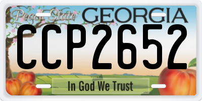 GA license plate CCP2652