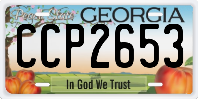 GA license plate CCP2653