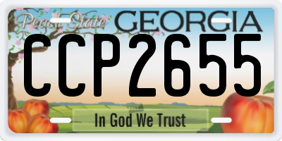 GA license plate CCP2655