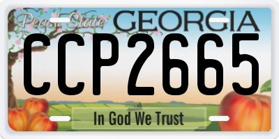 GA license plate CCP2665