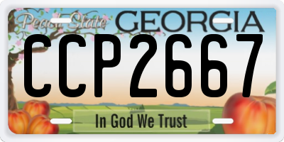 GA license plate CCP2667