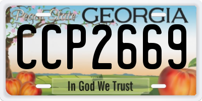 GA license plate CCP2669