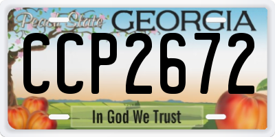 GA license plate CCP2672
