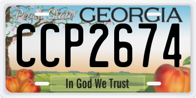 GA license plate CCP2674